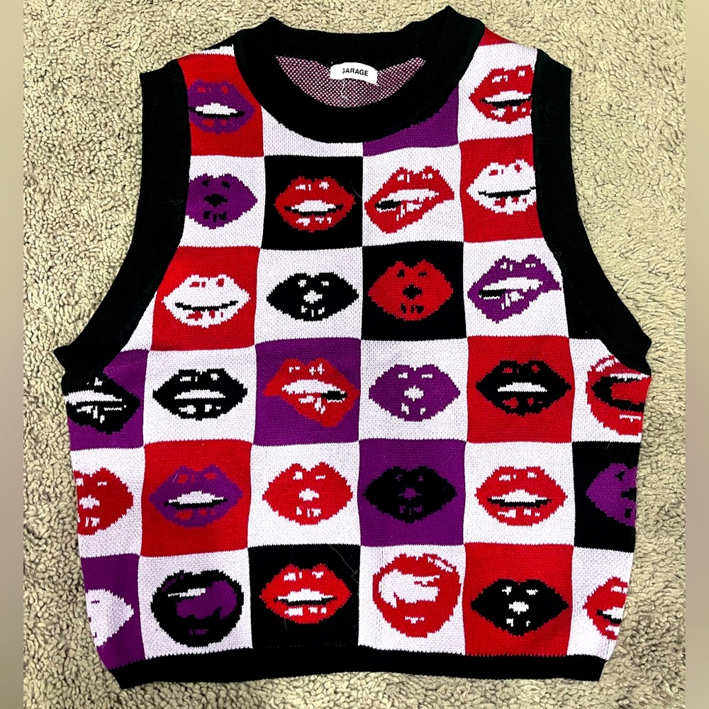 Garage graphic sweater vest - XS
